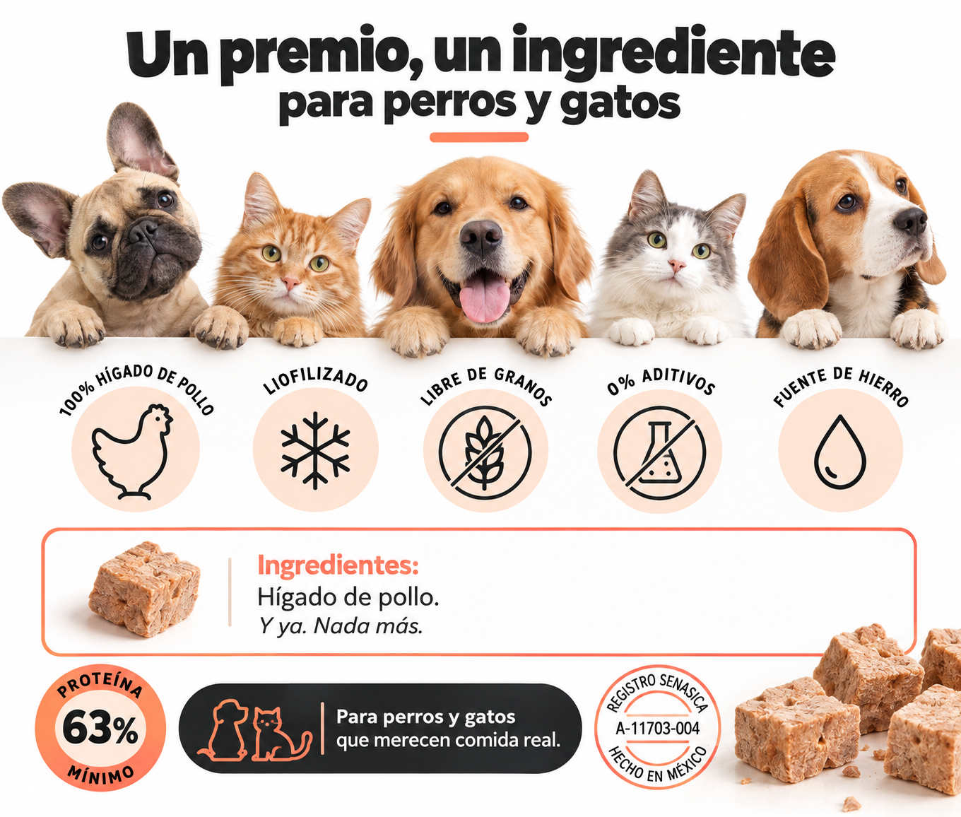 Cubitos Higado Pollo