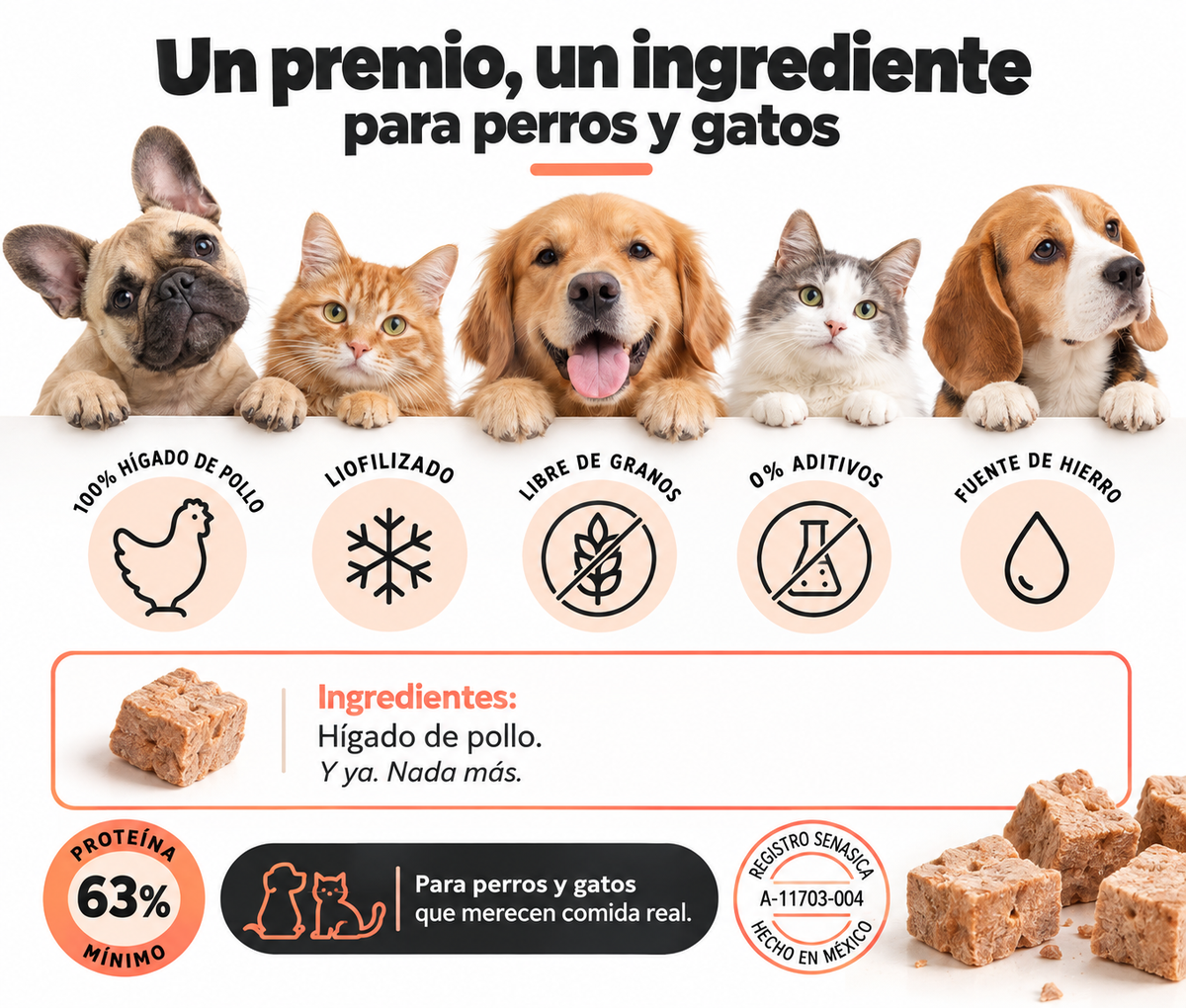 Cubitos Higado Pollo